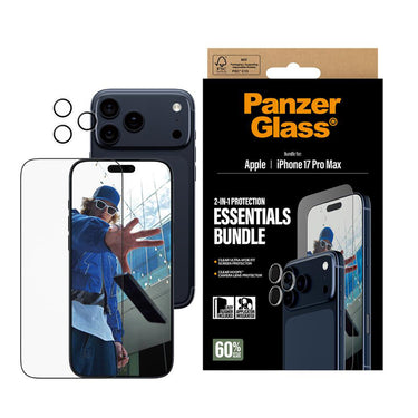 PanzerGlass 2-in-1 Ulte Wide Fit Screen Protector and Hoops®Camera Lens Protector Bundle for iPhone